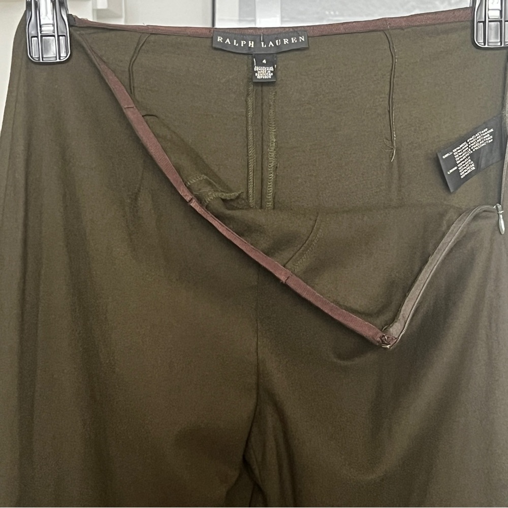 Ralph Lauren Black Label Wool Pants Minimalist Office Casual Classic SZ 4 Green - Picture 5 of 8